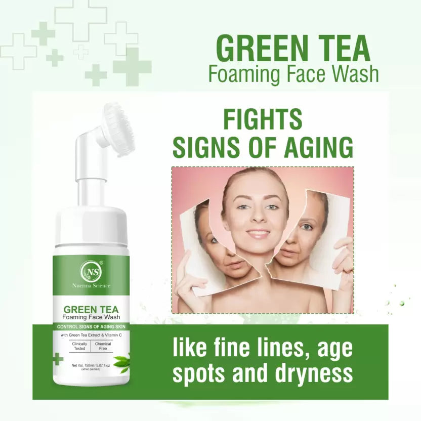 Nuerma Science Green Tea Foaming Face Wash | Hydrate, Soothe & Revitalize Skin