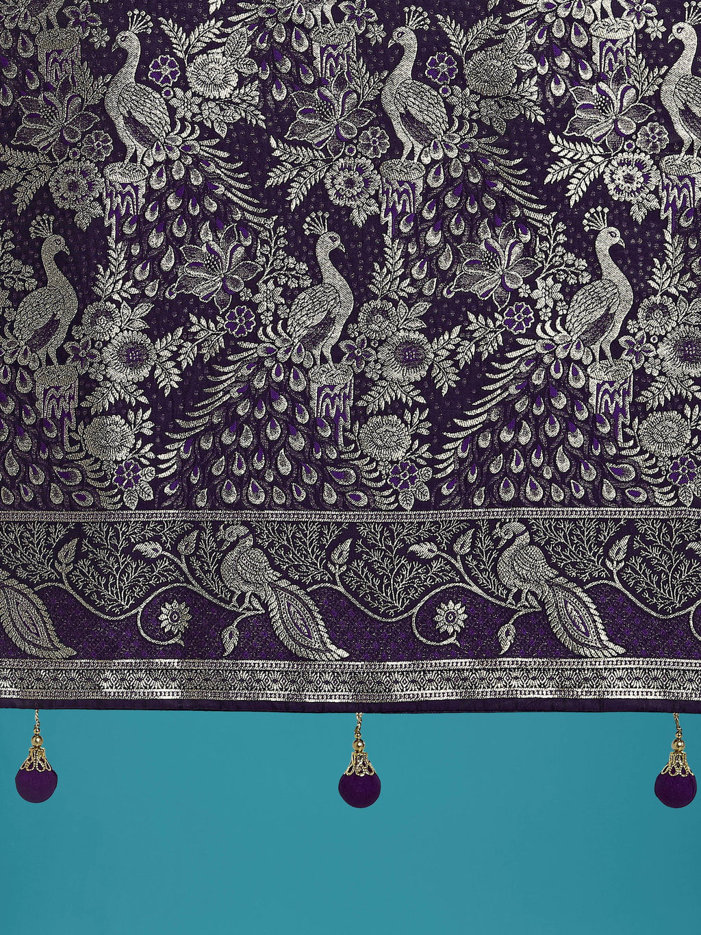 Monjolika Fashion Traditional Purple Woven Banarasi Satin Silk Saree - Distacart