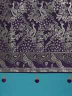 Monjolika Fashion Traditional Purple Woven Banarasi Satin Silk Saree - Distacart