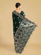 Monjolika Fashion Traditional Dark Geen Woven Banarasi Satin Silk Saree - Distacart
