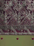Monjolika Fashion Traditional Wine Woven Banarasi Satin Silk Saree - Distacart