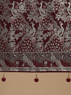Monjolika Fashion Traditional Maroon Woven Banarasi Satin Silk Saree - Distacart