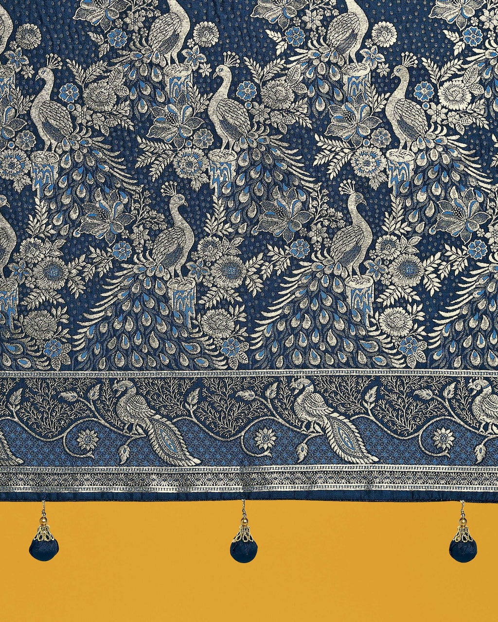 Monjolika Fashion Traditional Aqua blue Woven Banarasi Satin Silk Saree - Distacart