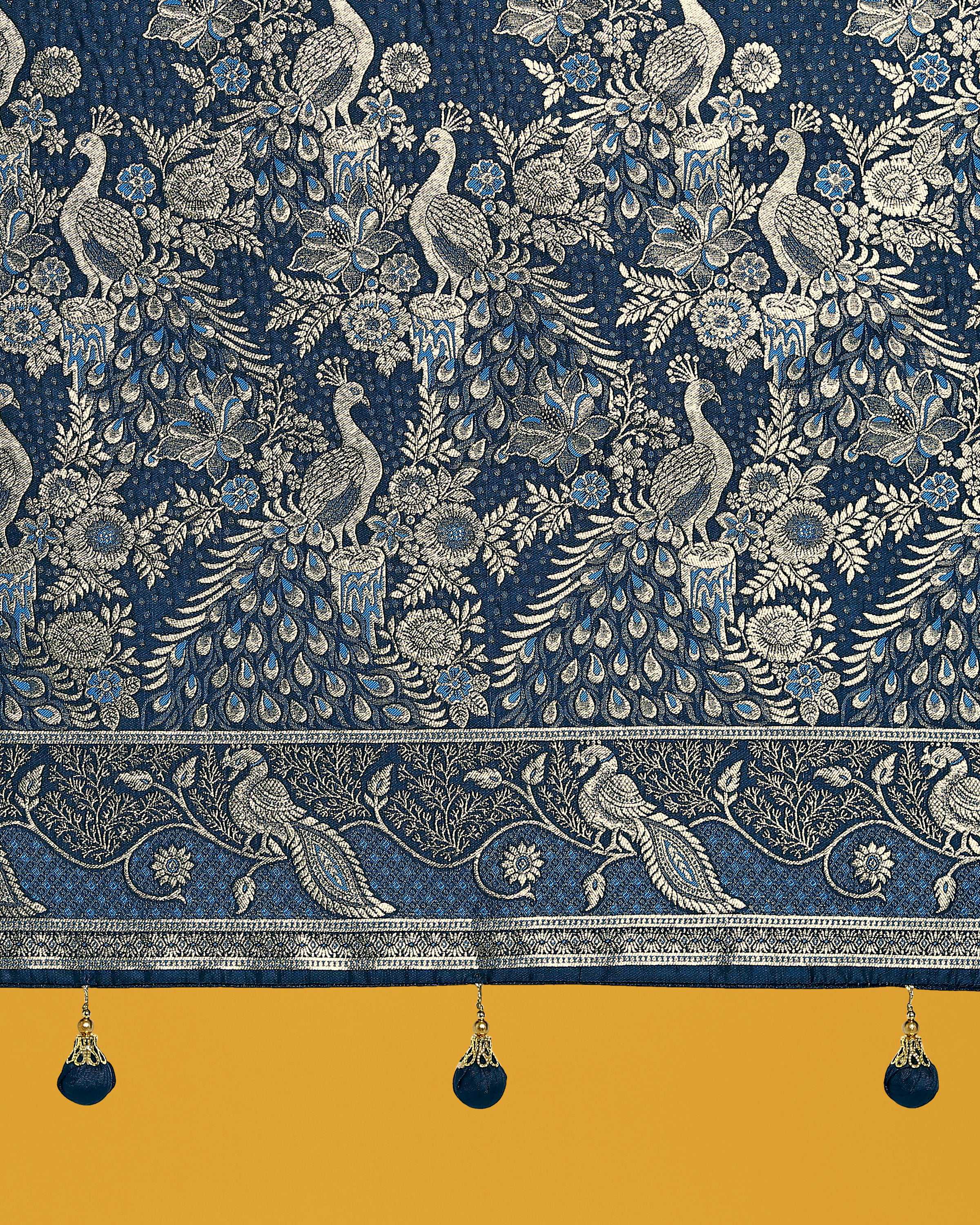 Monjolika Fashion Traditional Aqua blue Woven Banarasi Satin Silk Saree - Distacart