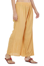 PAVONINE Beige Color Goti Aari Work Rayon Fabric Palazzo For Women - Distacart