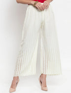 PAVONINE Off-White Color Goti Aari Work Rayon Fabric Palazzo For Women - Distacart