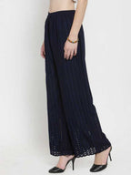 PAVONINE Navy Color Goti Aari Work Rayon Fabric Sharara For Women - Distacart