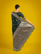 Monjolika Fashion Dark Green Charming Soft Banarasi Zari Woven Designer Satin Silk Saree With Lovely Blouse Piece - Distacart