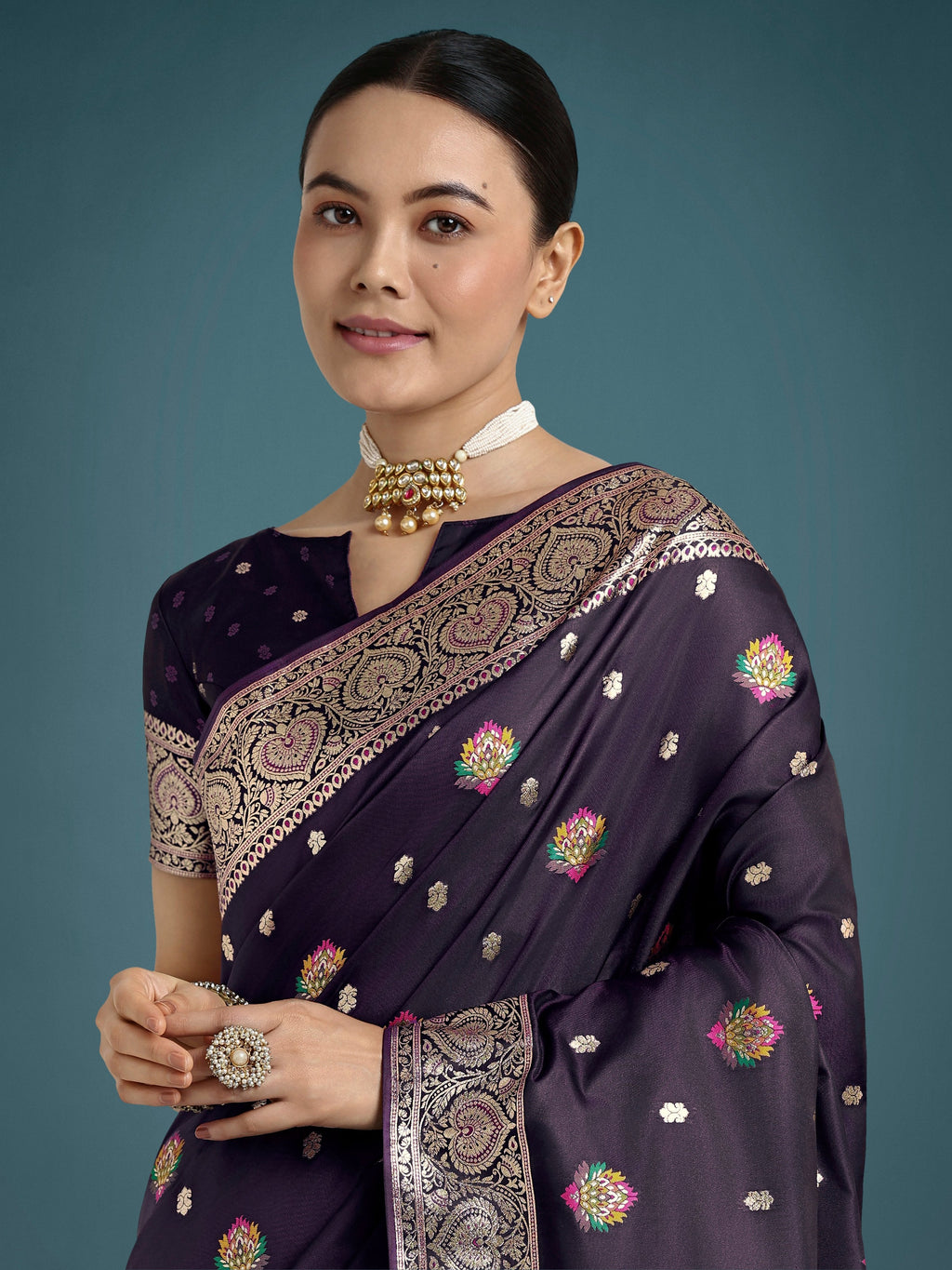 Monjolika Fashion Purple Charming Soft Banarasi Zari Woven Designer Satin Silk Saree With Lovely Blouse Piece - Distacart