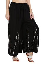 PAVONINE Black Color Mirror Embroidery Work Gharara - Distacart
