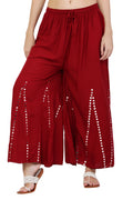 PAVONINE Maroon Color Mirror Embroidery Work Gharara - Distacart