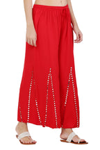 PAVONINE Red Color Mirror Embroidery Work Gharara - Distacart