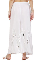 PAVONINE White Color Mirror Embroidery Work Gharara - Distacart