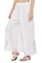 PAVONINE White Color Mirror Embroidery Work Gharara - Distacart