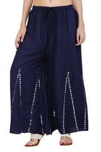 PAVONINE Navy Blue Color Mirror Embroidery Work Gharara - Distacart