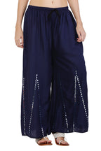 PAVONINE Navy Blue Color Mirror Embroidery Work Gharara - Distacart
