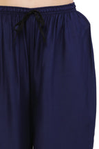 PAVONINE Navy Blue Color Mirror Embroidery Work Gharara - Distacart