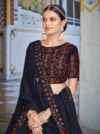Myra Navy Blue Georgette Embroidered Designer Lehenga Choli