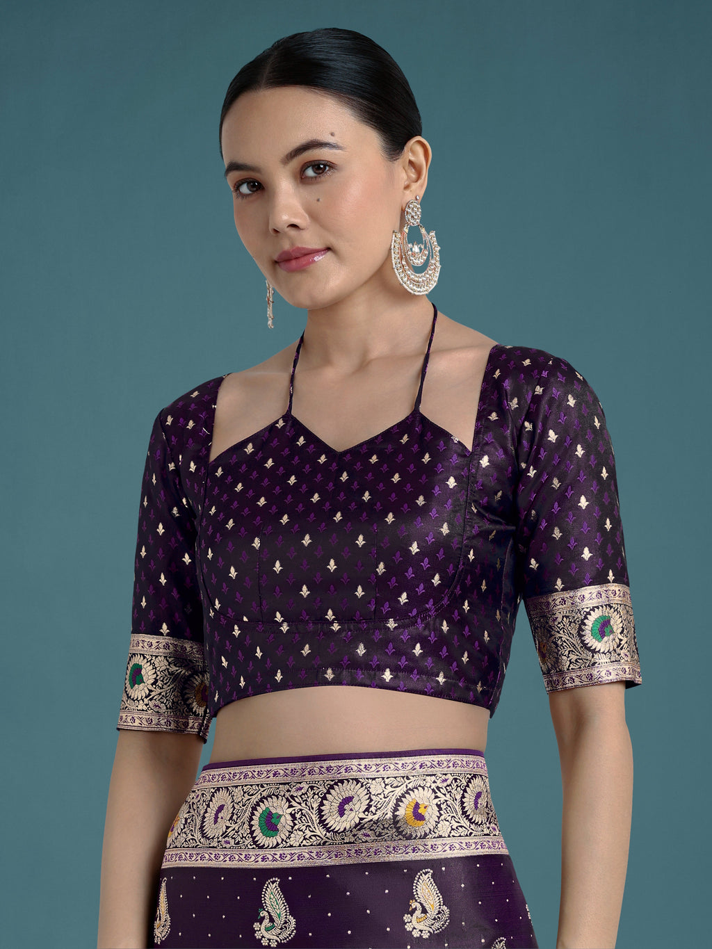 Monjolika Fashion Purple Color Festival Wear Banarasi Satin Silk Designer Zari Weaving Saree - Distacart