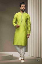 Raivat Ethnic Jacquard Silk Brocade Pintux Work Kurta Pajama In Mint Green Colour - Distacart
