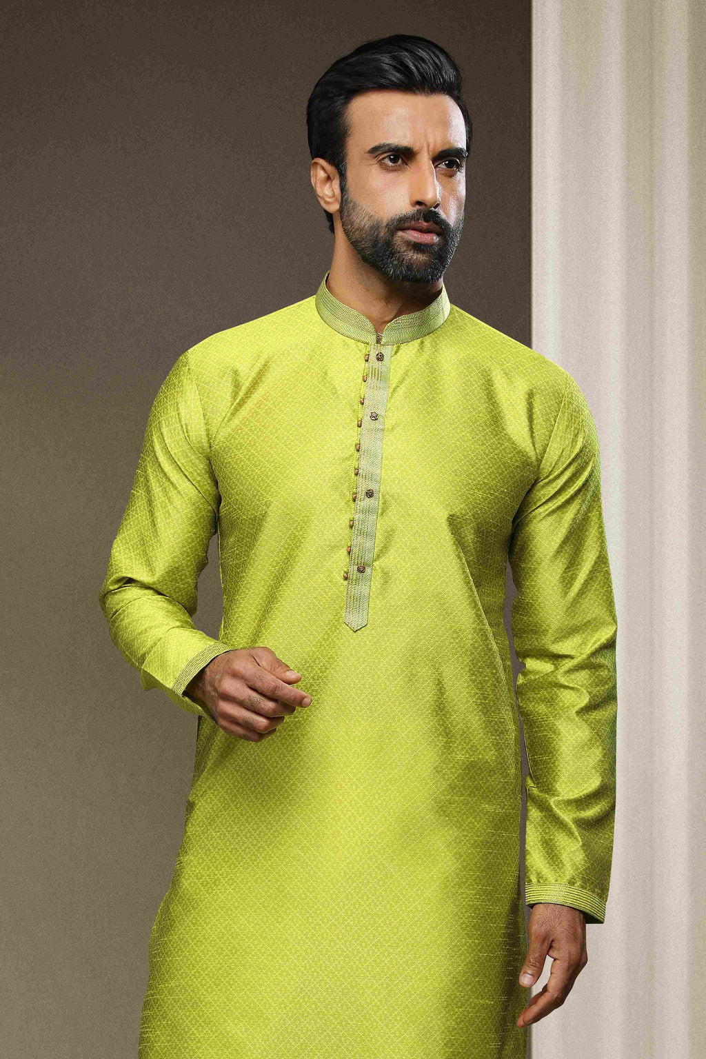 Raivat Ethnic Jacquard Silk Brocade Pintux Work Kurta Pajama In Mint Green Colour - Distacart
