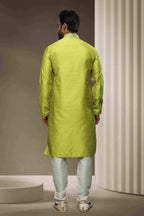 Raivat Ethnic Jacquard Silk Brocade Pintux Work Kurta Pajama In Mint Green Colour - Distacart