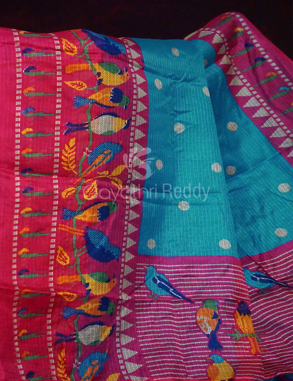 Rama Green Geometrical Design Semi Soft Silk Kota Saree By Gayathri Reddy Designer Studio