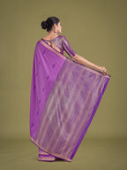 Monjolika Fashion Charming Lavender Color Silk Golden Zari Woven Ceremony Saree - Distacart