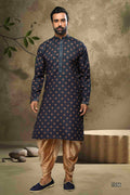 Raivat Ethnic Cotton Digital Print Mirror Work Kurta Pajama In Blue Colour - Distacart