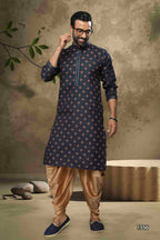 Raivat Ethnic Cotton Digital Print Mirror Work Kurta Pajama In Blue Colour - Distacart