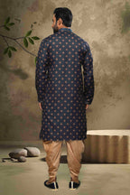 Raivat Ethnic Cotton Digital Print Mirror Work Kurta Pajama In Blue Colour - Distacart