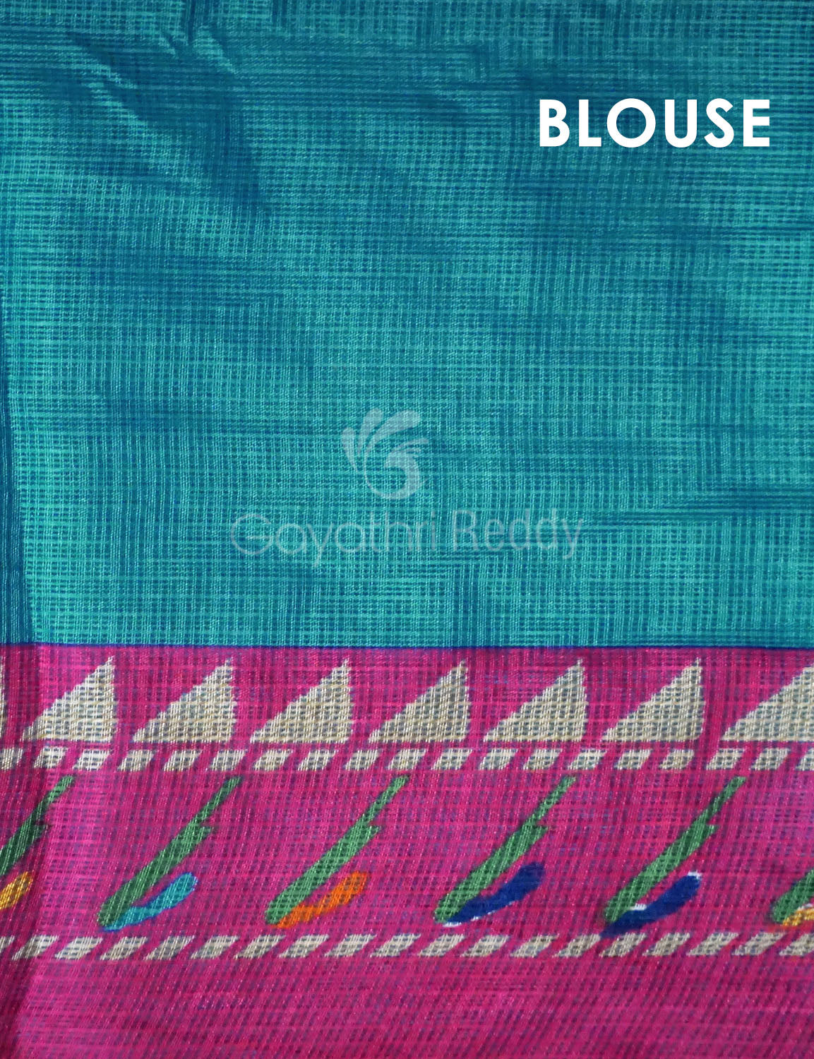 Rama Green Geometrical Design Semi Soft Silk Kota Saree By Gayathri Reddy Designer Studio