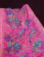Neon Pink Printed Semi Chanderi Saree By Gayathri Reddy Designer Studio - Distacart
