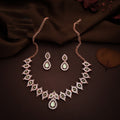 Tehzeeb Creations Sea Green Colour Ad Studded Necklace Jewellery Set With Matching Earrings For Women And Girls