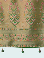 Monjolika Fashion Light Pink Color Banarasi Tissue Silk Paithani Woven Saree - Distacart