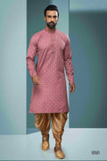 Raivat Ethnic Cotton Digital Print Kurta Pajama In Dark Pink Colour