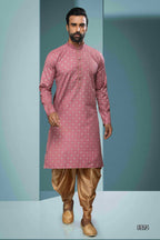 Raivat Ethnic Cotton Digital Print Kurta Pajama In Dark Pink Colour