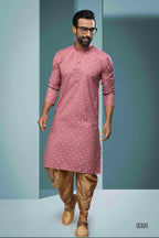 Raivat Ethnic Cotton Digital Print Kurta Pajama In Dark Pink Colour