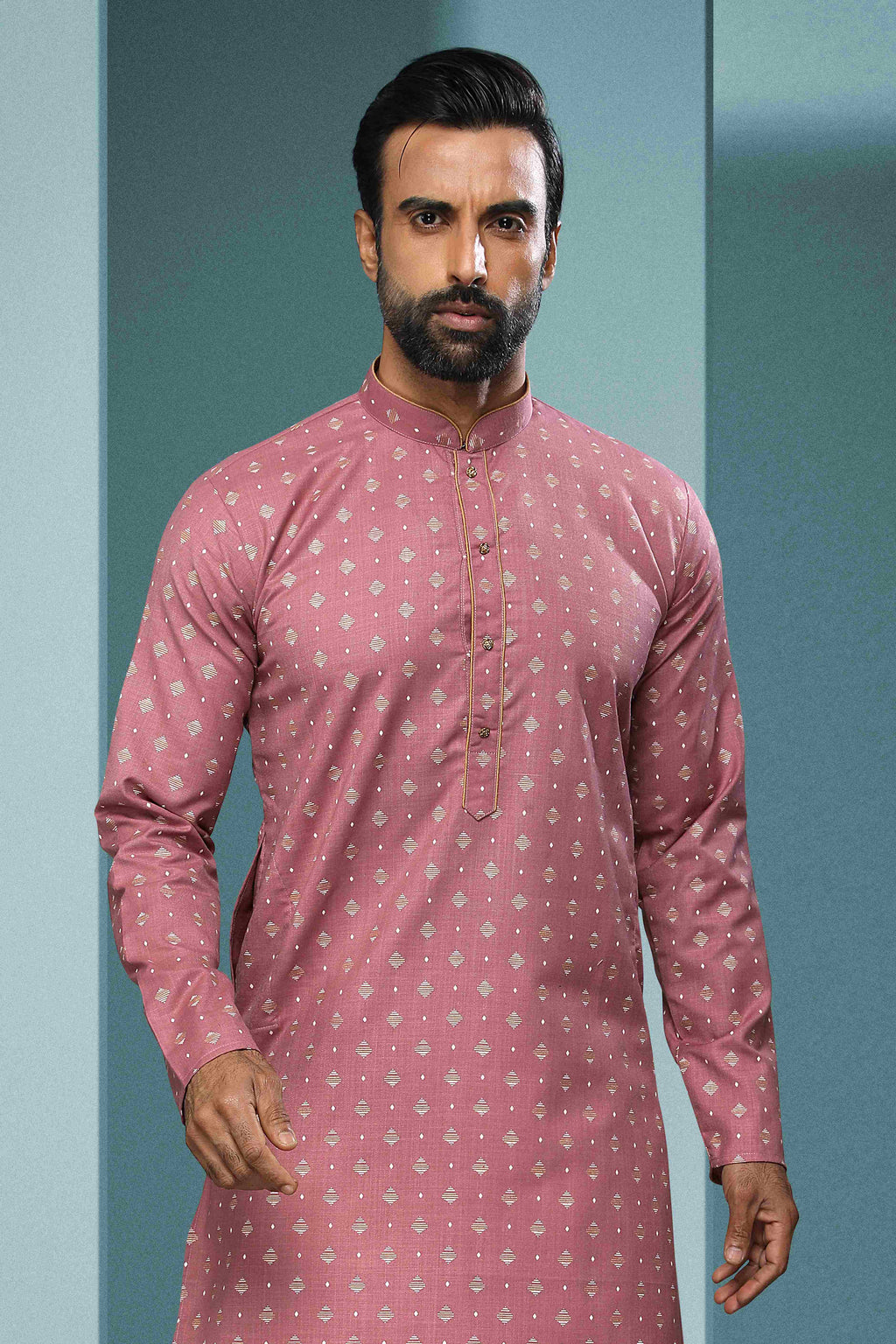Raivat Ethnic Cotton Digital Print Kurta Pajama In Dark Pink Colour