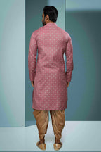 Raivat Ethnic Cotton Digital Print Kurta Pajama In Dark Pink Colour