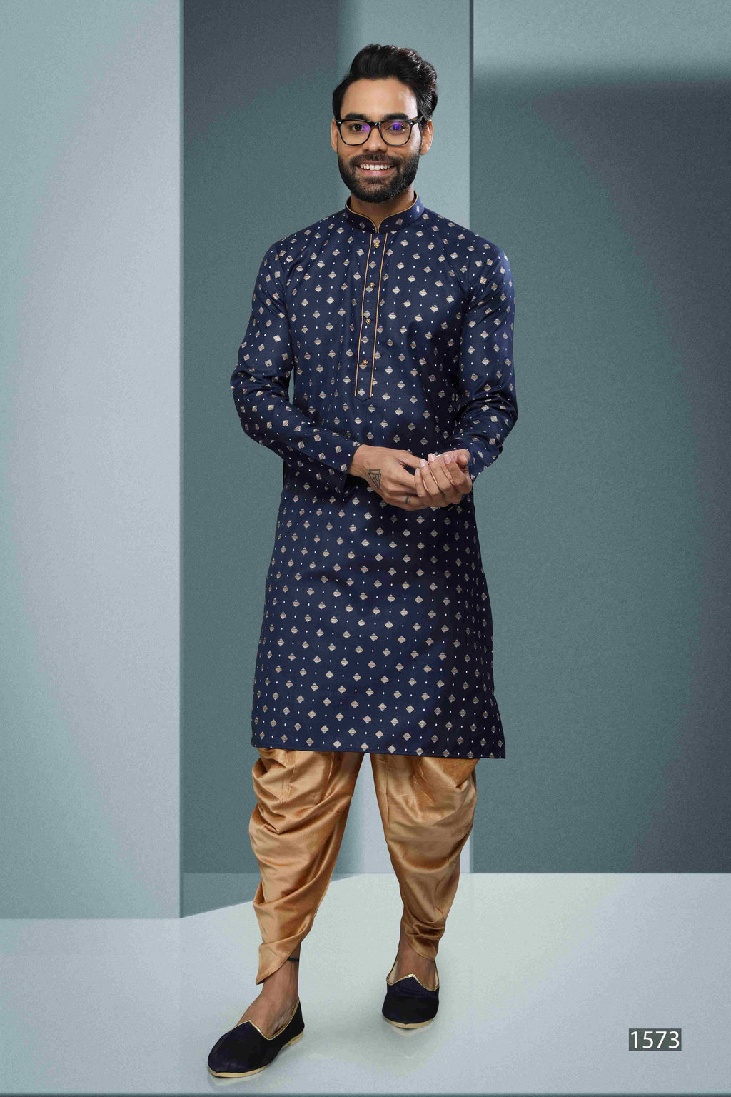 Raivat Ethnic Cotton Digital Print Kurta Pajama In Blue Colour