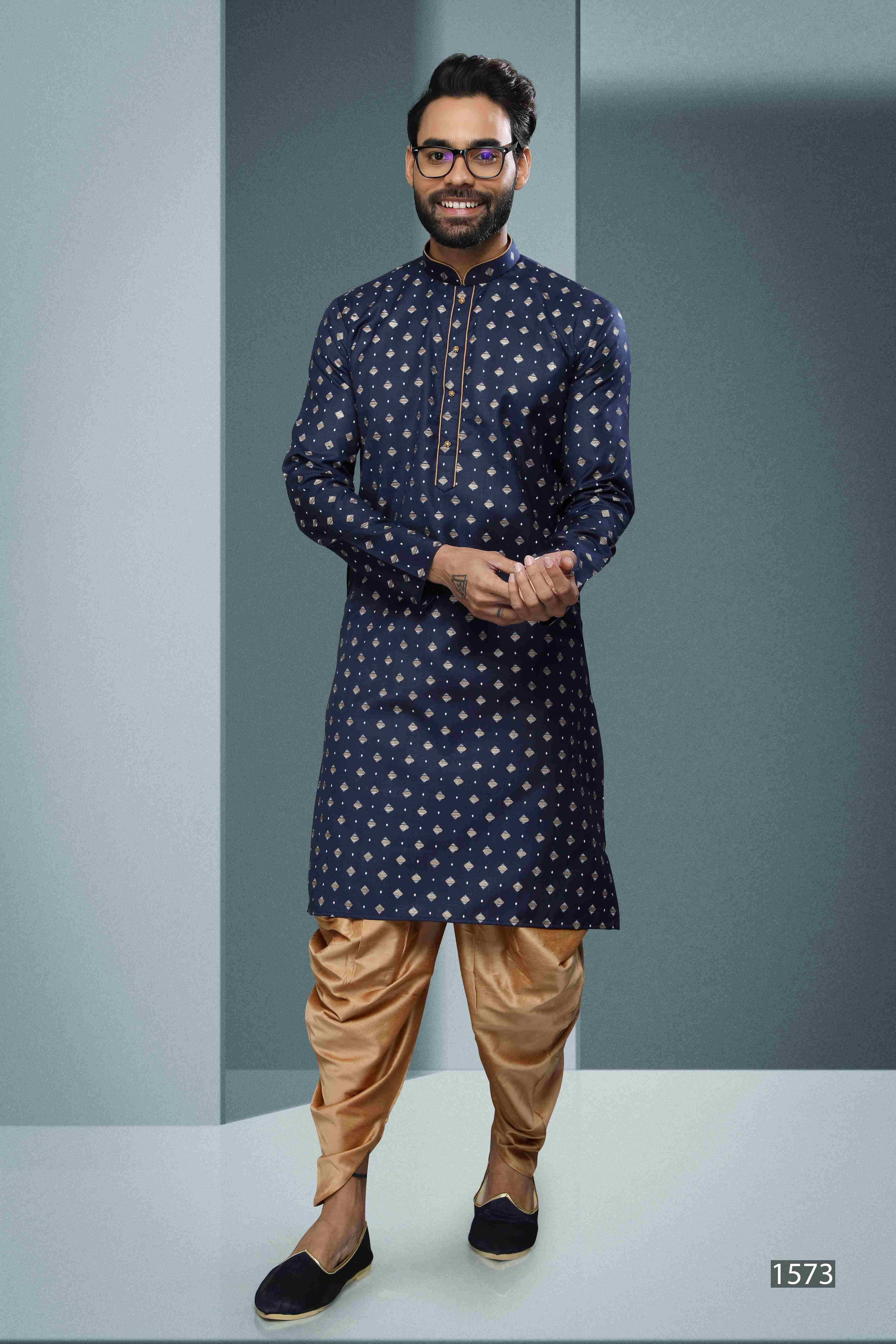 Raivat Ethnic Cotton Digital Print Kurta Pajama In Blue Colour