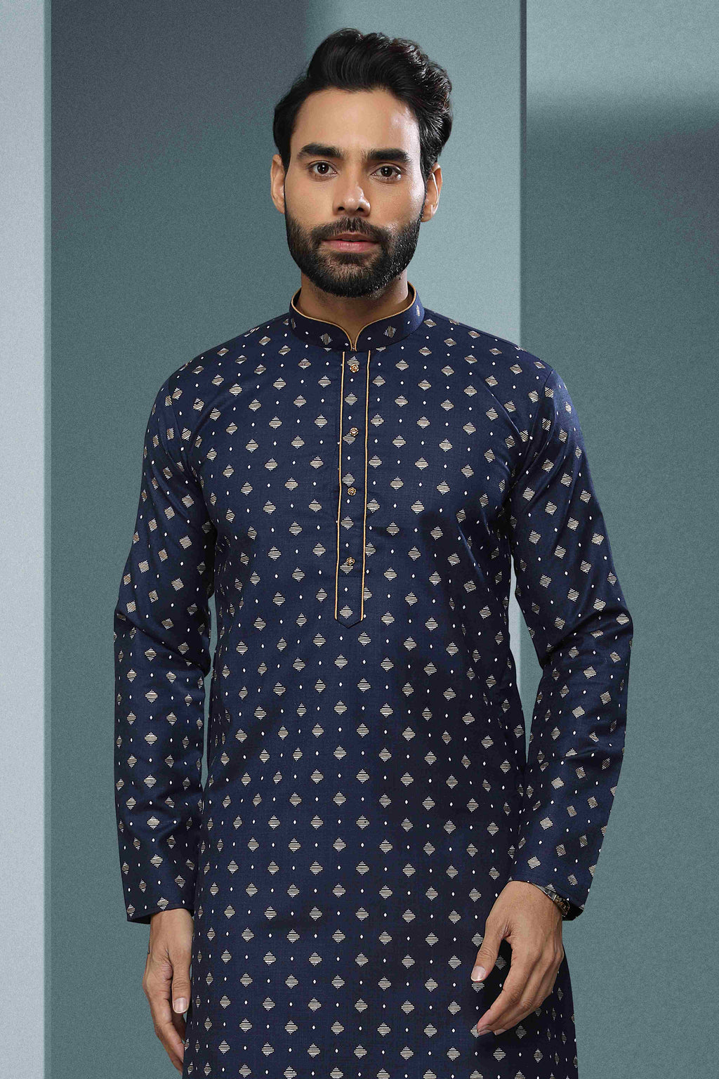 Raivat Ethnic Cotton Digital Print Kurta Pajama In Blue Colour