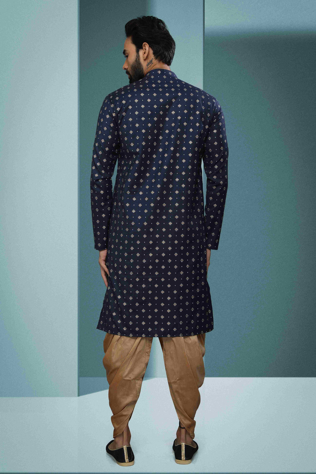 Raivat Ethnic Cotton Digital Print Kurta Pajama In Blue Colour