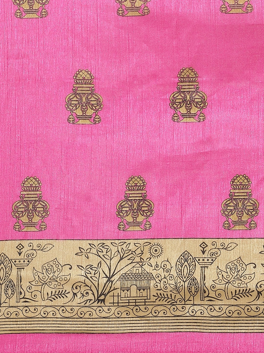 Saree Mall Pink & Beige Printed Saree - Distacart