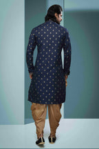 Raivat Ethnic Cotton Digital Print Pintux Work Kurta Pajama In Blue Colour