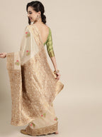 Saree Mall Ethnic Motifs Silk Blend Saree with Woven Design Border - Distacart