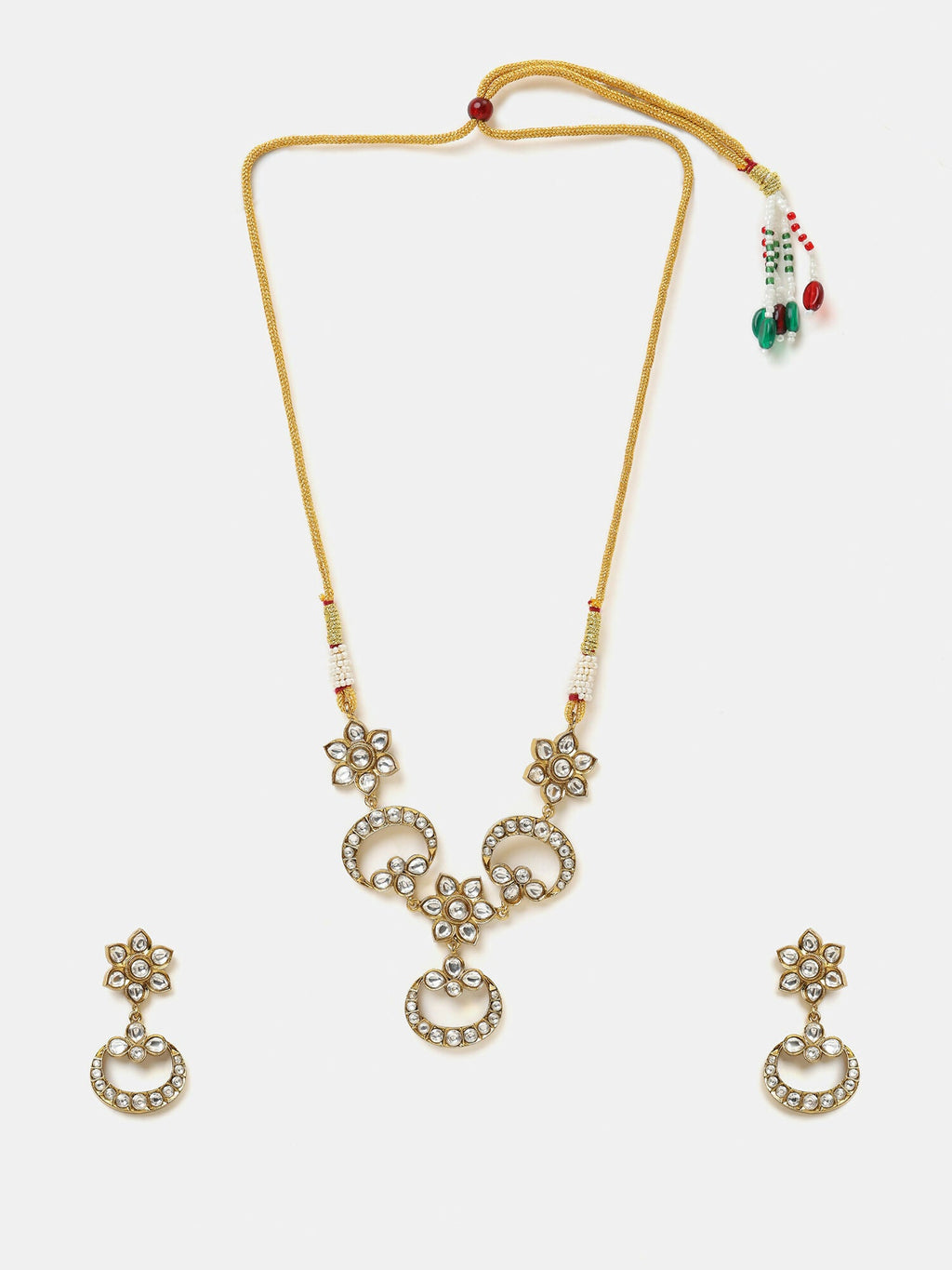 Ruby Raang Chandni Necklace Earrings Set