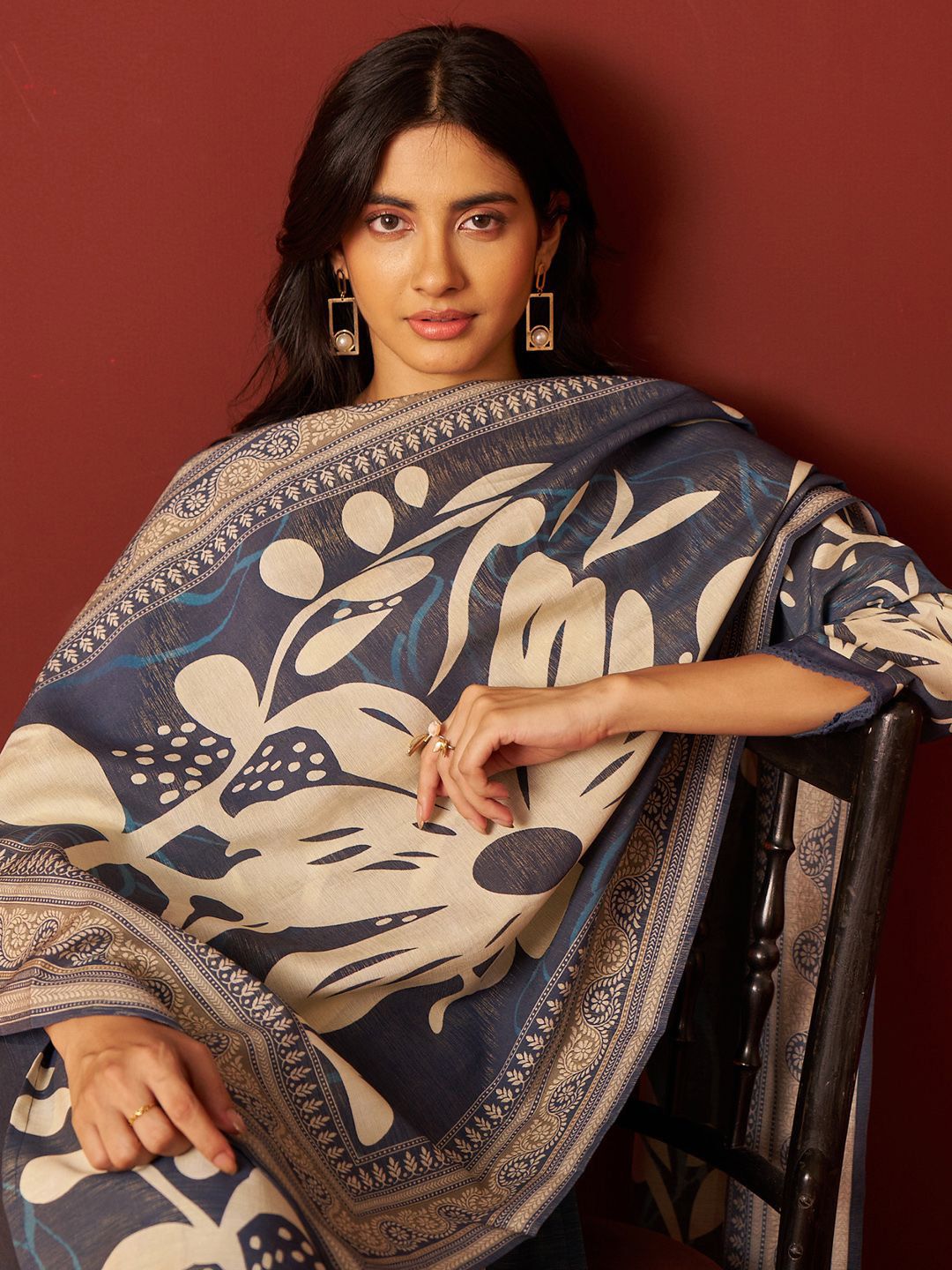 Indo Era Women Floral Printed Beads and Stones Kurta with Trousers & Dupatta Kurta Sets - Distacart