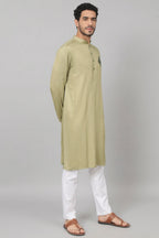 Laurel Embroidered Cotton Kurta by Hilo Design